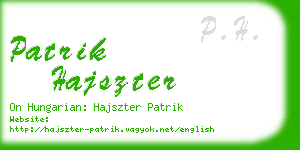 patrik hajszter business card